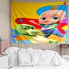 CoComelon Print Tapestry, Backdrop, Easy Setup, Ideal for Bedroom, Office & Living Room, with Aesthetic Wall Hanging Decor.