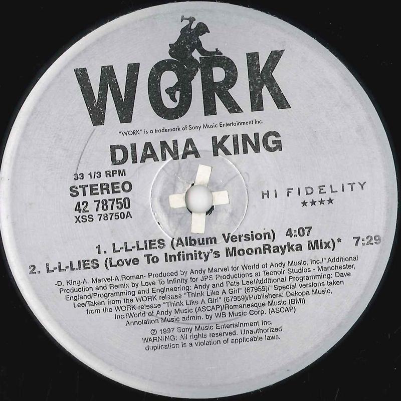 12inch Record DIANA KING  Lllies 4278750 WORK 1997 US Rap  HipHopRB Used