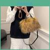 Stylish Soft Plush Handbag For Women With Modern Urban Design In Mint Cream And Gray