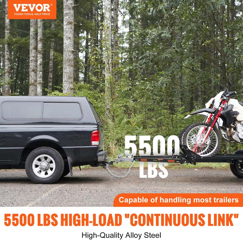 SucceBuy 5500lbs Tow Bar with Chains Powder-Coating Bumper-Mounted Towing Coupler Fits 2-Inch BallHitch for RV Car Trailer Truck