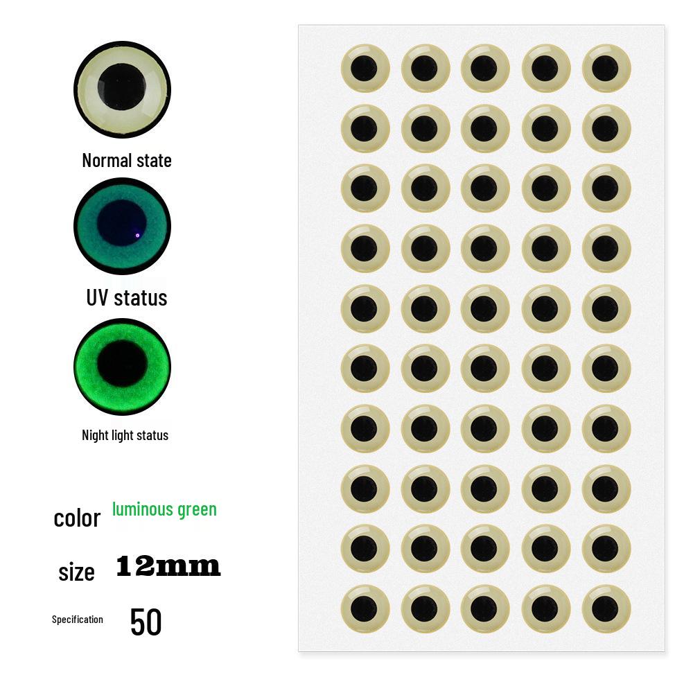 50-Pack 3D Luminous Bionic Fish Eyes for Fly Fishing and Fly Tying