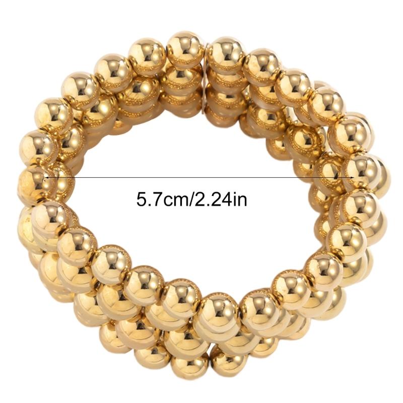 Fashionable Gold/Silver Beaded Chain Bracelet Fashionable Chain Bracelet Simple Beaded Wrist Chain for Style Enthusiasts