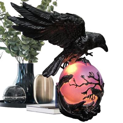 Crow Light Gothic Violet Led Fantasy Home Decor Glowing Orb Raven Lamp For Living Room Home Dorm Apartment Nightstand