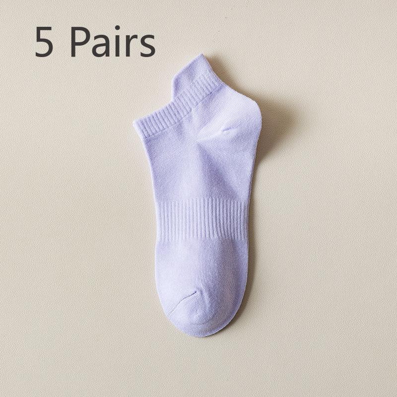 5 Pairs of Women's Summer Thin Girdle Waist Deodorant Breathable Sports Cotton Socks