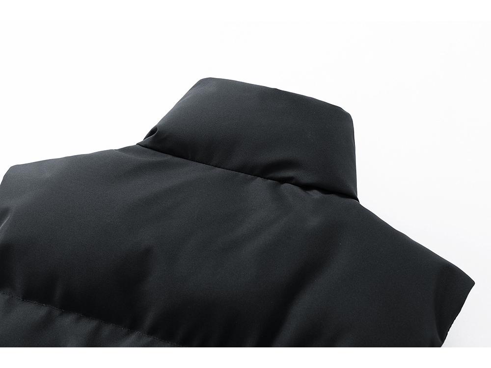 Men's Winter Trendy Solid Color Sleeveless Cotton Vest Jacket 8276