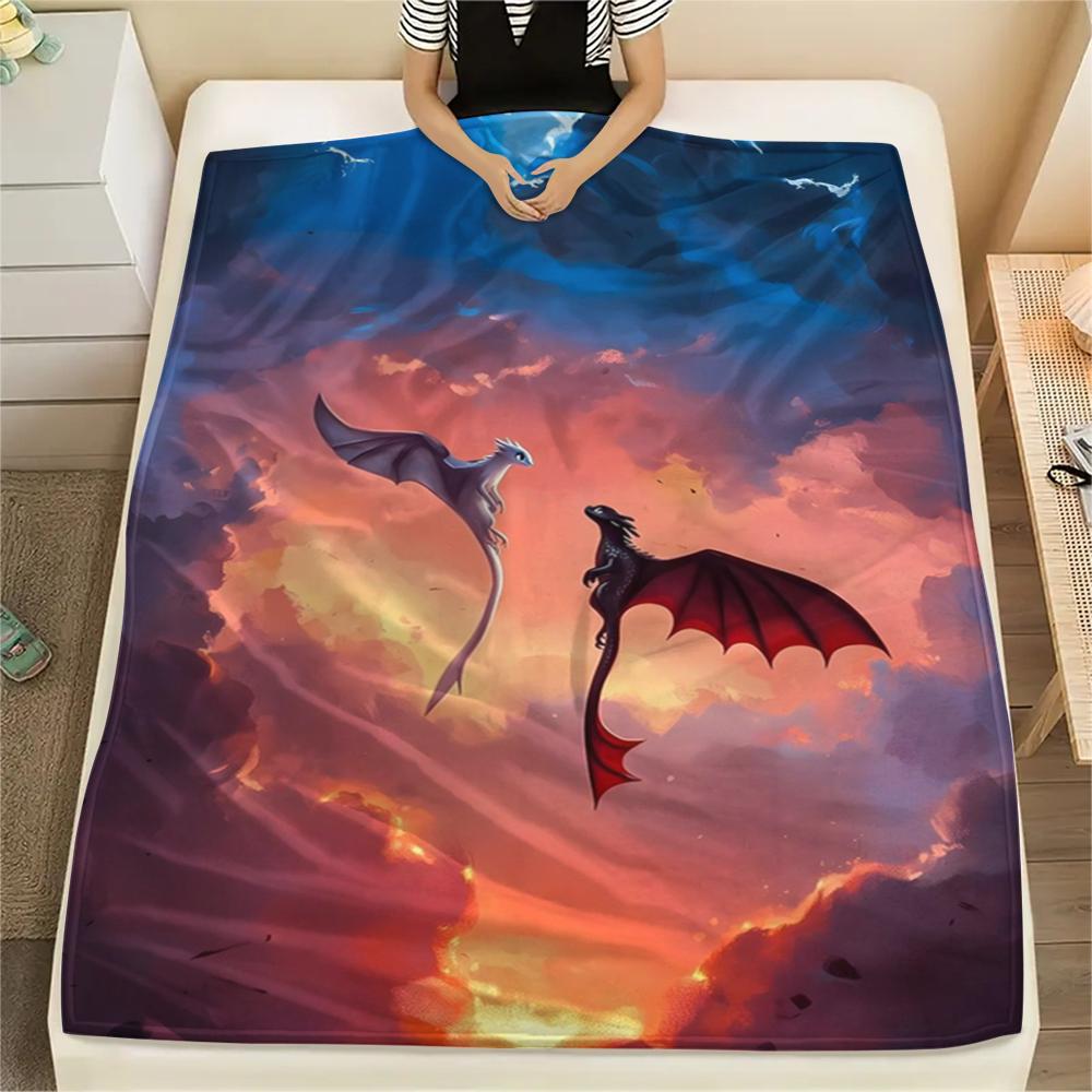 

1Pc How to Train Dragon Print Flannel Blanket, High quality Comfortable for All Seasons, Home Decor, Warmth and Comfort, Perfect for Christmas Gifts 80cm x 120cm