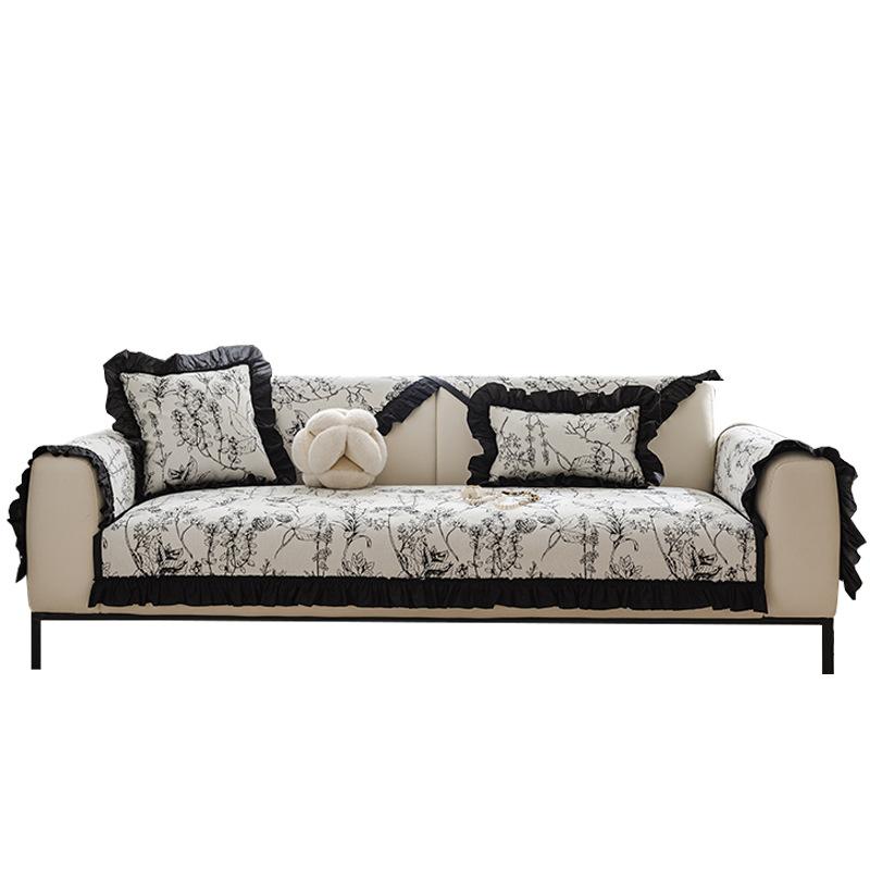French Retro Sofa Cushion, Universal In All Seasons, Non-Slip And Dirt-Resistant Seat Cushion, Advanced Chenille Sofa Cover Cover Cloth