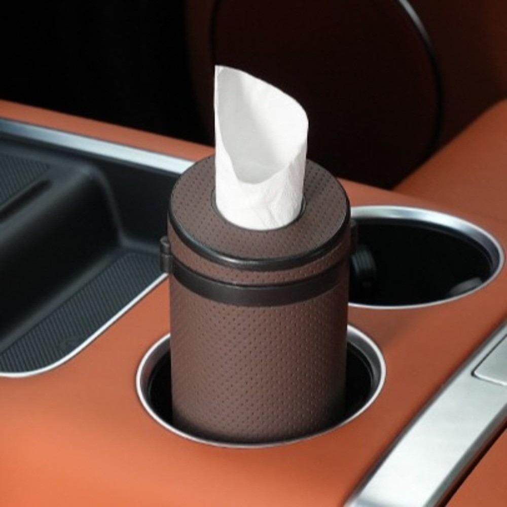 Refillable Round Roll Holder Tissue Dispenser Car Tissue Tube Storage Bag  for Vehicles