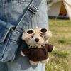 Cute Plush Dog with Sunglass Keychain Cartoon Stuffed Animal Bag Charm Soft Pendant for Handbag Backpack Purse Wallet Accessory