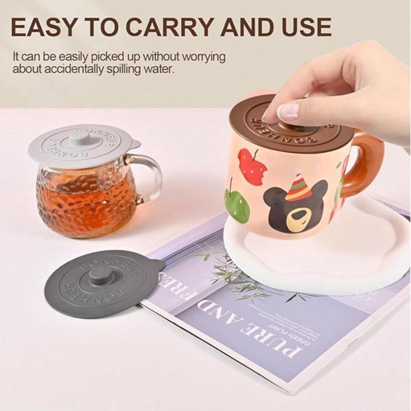 1pc Silicone Cup Lid - Universal Dust-Proof Cup Cover, Suitable For Mugs, Tea Cups, Glass Cups