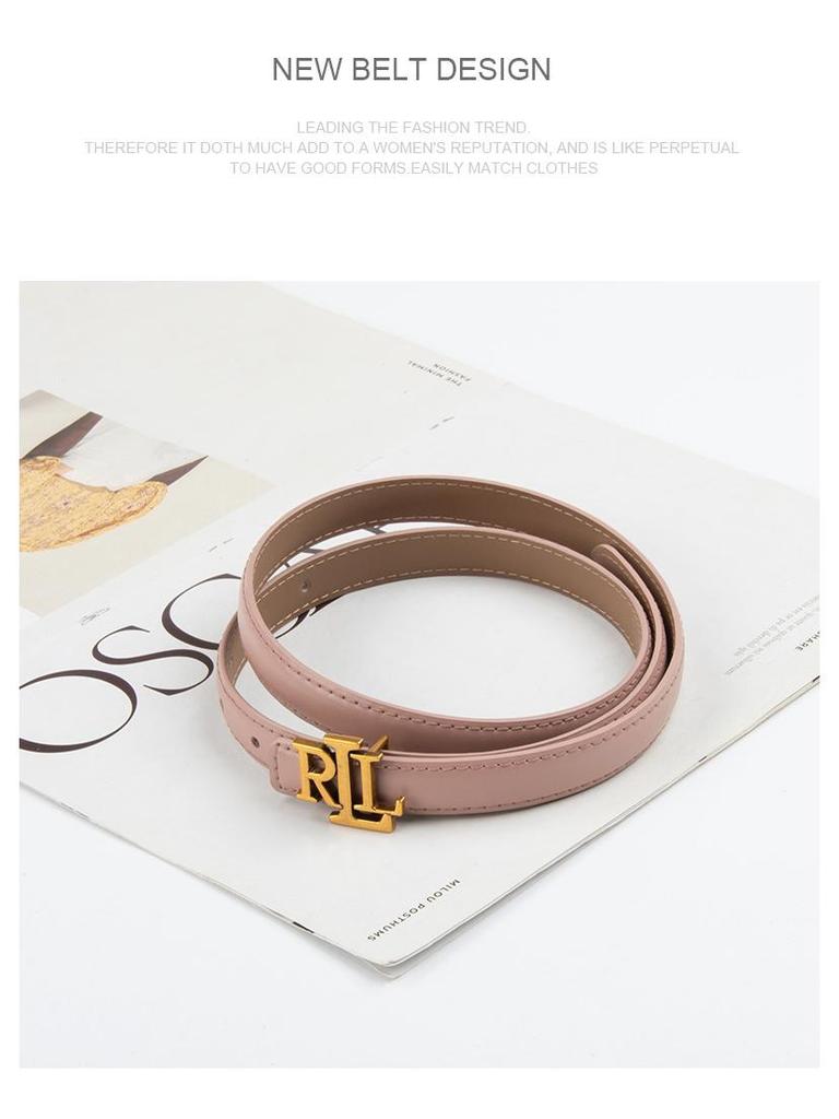 Damen Echter Leder Skinny Taillengürtel - Vielseitige Dekoration für Jeans und Freizeithosen.