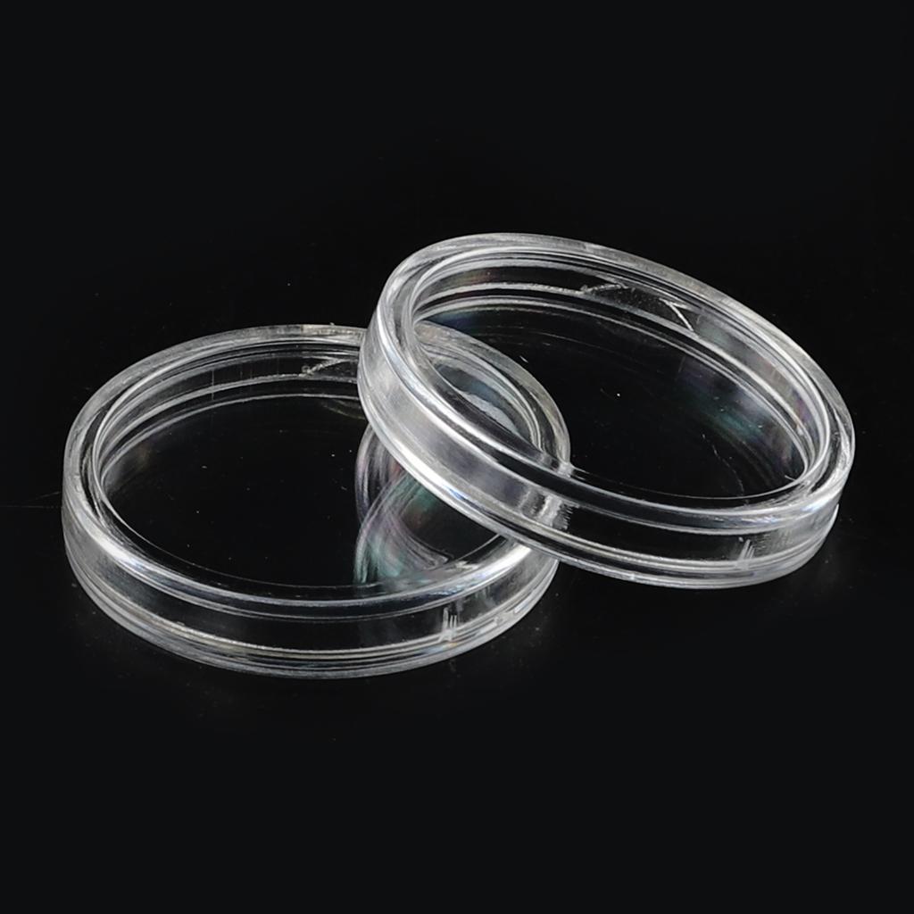 100Pcs 26*5mm Clear Round Plastic Coin Holder Containers Storage Boxes Case Home Accessories Storages Decoration Parts Tools