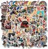 Sexy Retro Bike Girl 100 Waterproof Vinyl Stickers for Water Cell Color Sticker Bags for Girls and Teens Stickers, Pieces, Bottles, Skateboards,