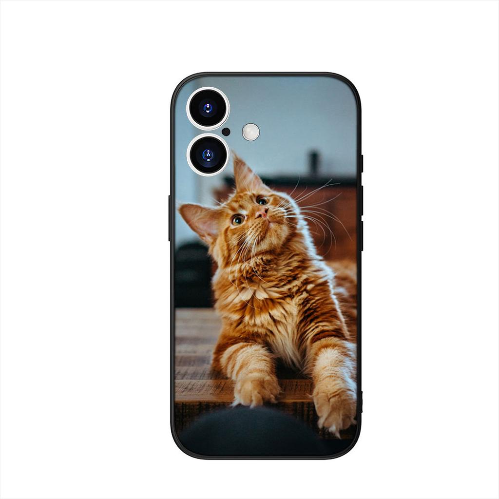 Blue Cat Green Eyes Meow Phone Cover Case for Apple iPhone 16 15 14 Plus 13 12 Mini 17 Pro Max + 16E Air 16+ ProMax Casing