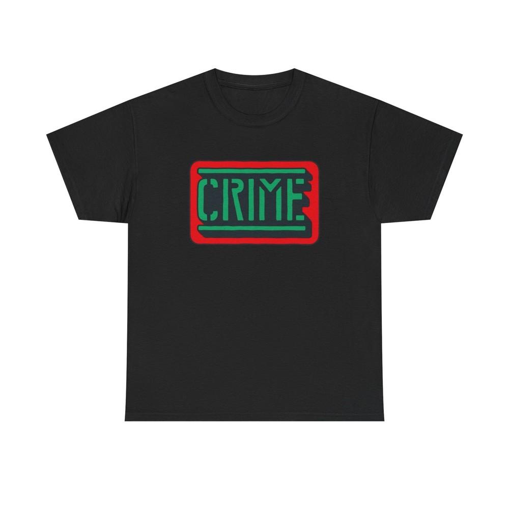 Crime Retro Logo Funny Graphic T-Shirt Unisex Heavy Cotton Tee