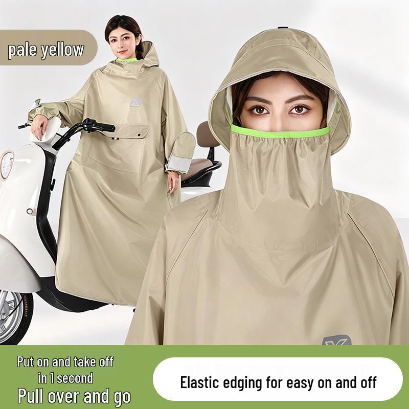 Long Style Electric Vehicle Raincoat - Full Body Thickened Anti-Torrent Adult Cape