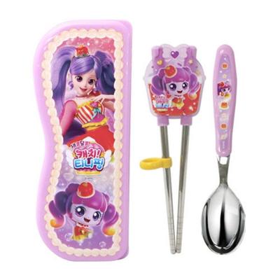 Leburn Sweet and Sour Catch Tiniping Spoon Two-Handed Correction Chopsticks Case Set, Malang Ping, Spoon+Two-Handed Correction Chopsticks+Case, 1 Set