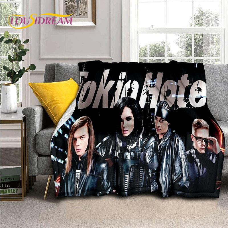 3D Rock Band Tokio Hotel Bill Kaulitz Soft Flannel Blankets,Throw Blanket Comfortable Blanket for Picnic Beds Sofa Home Bedroom