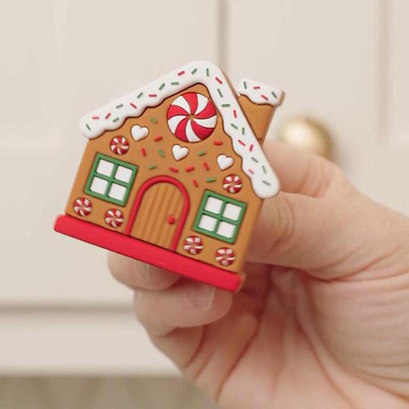 WTEMPO Christmas Decorative Cabinet Handle Covers Stretch Over Hardware Decorations Holiday Christmas Festive Door Knobs for Kitchen Bathroom Dressers