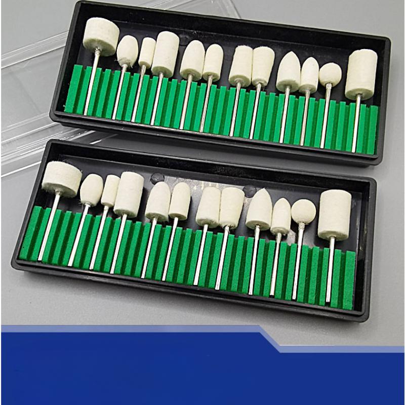12Pcs/set Piece Electric Nail Art Nail Wool Polishing Head 2.35mm Handle Wool Polishing Head Set