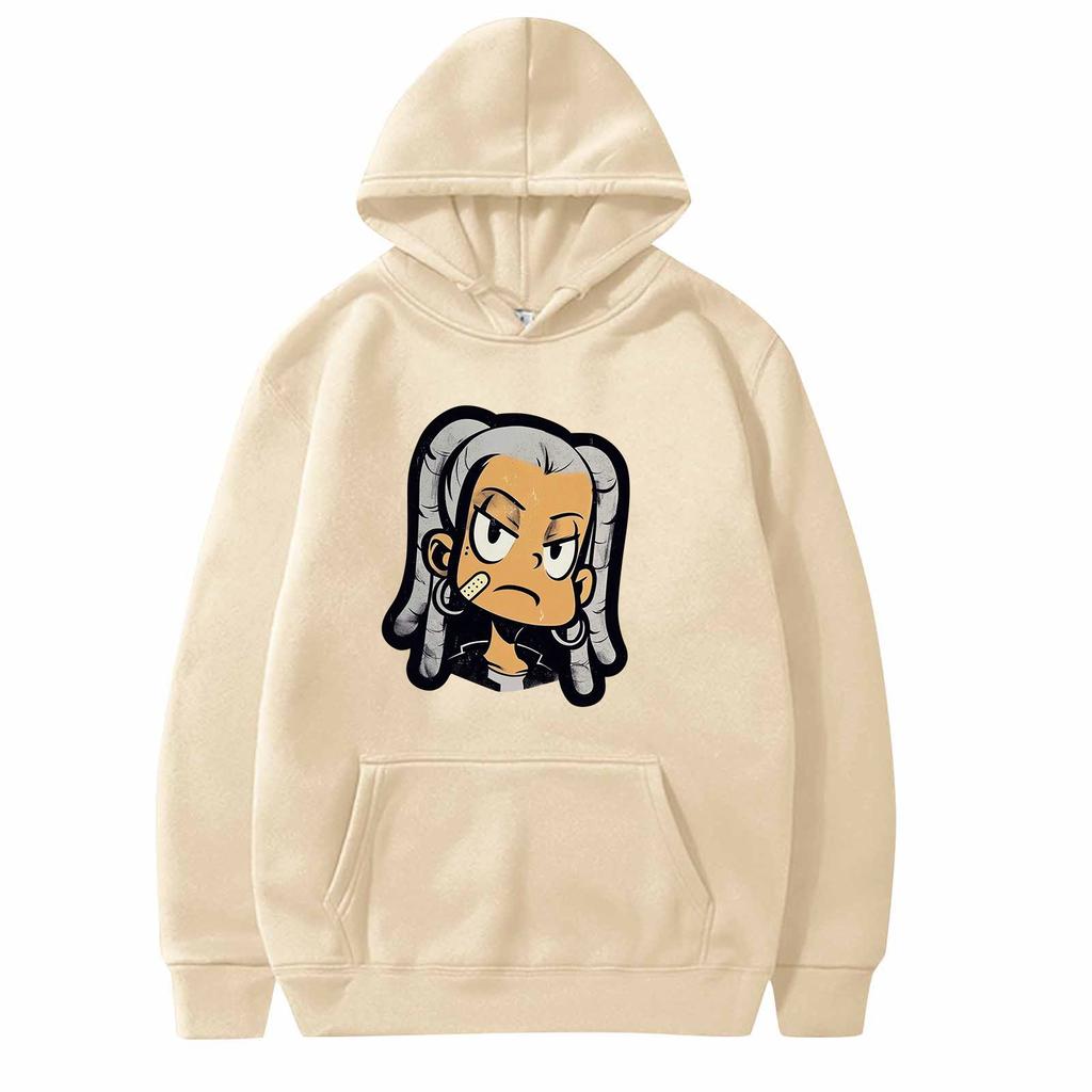 Unisex Fashion Casual Long Sleeved Round Neck Loose Plush Pullover With Rope Hoodie