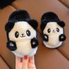 Pantofole invernali di peluche da bambino con panda cartone animato carino, casual, comode, antiscivolo, con suola morbida, da casa