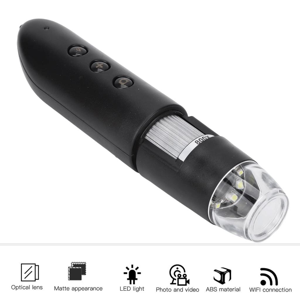 Wireless Digital Microscope, 800X Magnification USB Skin Diagnostic Hair Follicle Analyzer, WiFi Portable Handheld Microscope, Skin, Hair, and Scalp