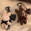 Kawaii Plush Rabbit Keychain Y2K Cute Bunny Stuffed Keyring Backpack Pendant