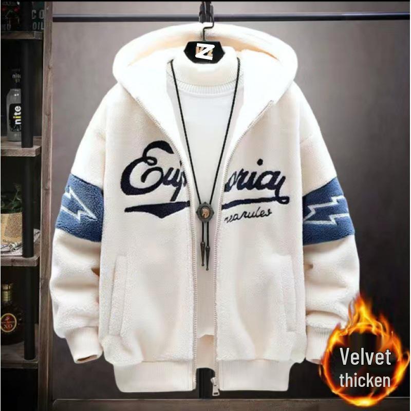Men's Winter Thick Lambswool Coat - Korean Street Style, Loose Fit, Couples' Trend, Warm Cotton Jacket