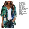 Women Beach Shirt Flower Print Thin Soft Short Sleeve Open Stitch Loose Breathable Sun Protection Anti-UV Lady Beach Cover-up
