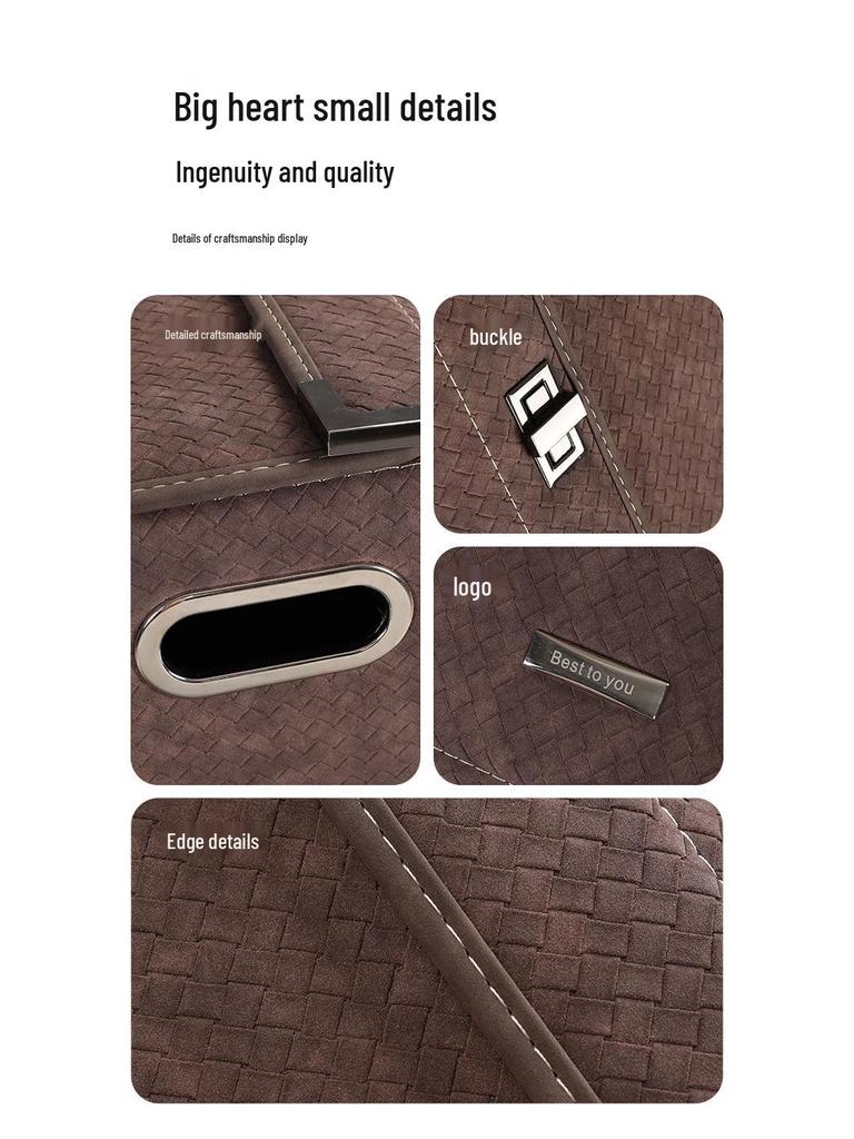 Großer Kofferraum-Organizer für das Auto, Leder mit Schafsfellmuster, Aufklappbares faltbares Design.