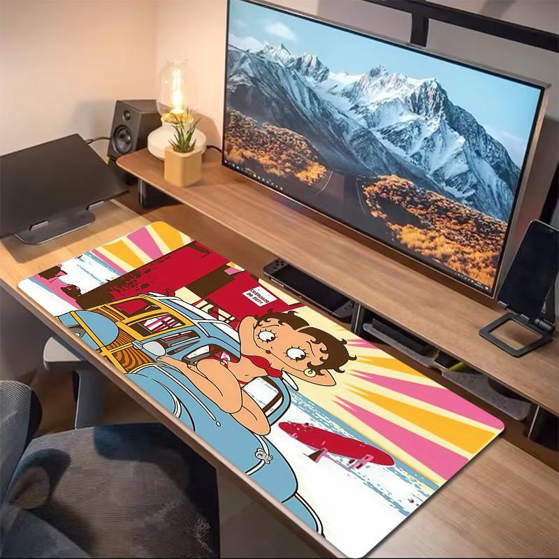 Betty Boop2 Print Cushion Non-slip Laptop Tablet Big Mousepad XXL Mat Mini PC Playmat With Lock edge