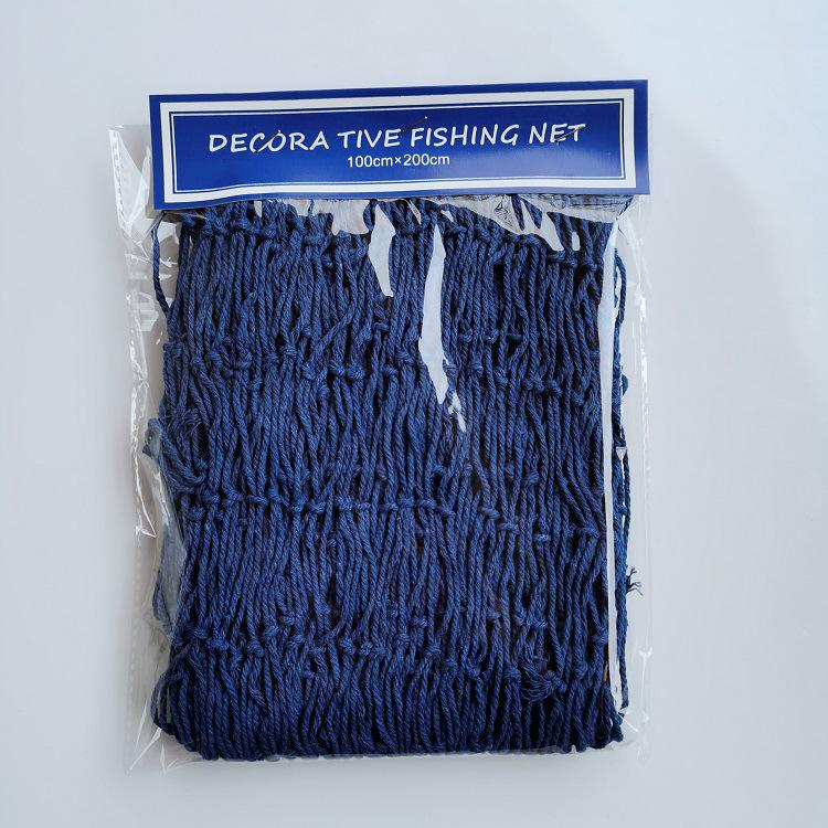 Handmade Cotton Fishing Net Wall Hanging with Shell and Float Decorations