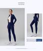Women's High Neck Spliced Slimming Yoga Jacket with Thumb Holes - Autumn/Winter Thickened Running & Fitness Top