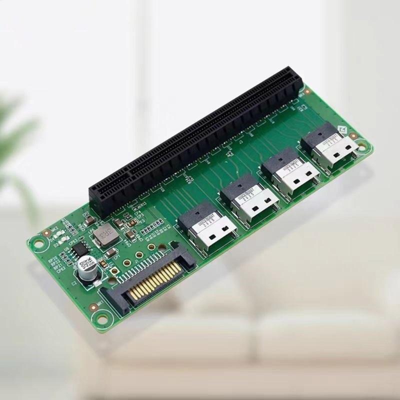 PCIe X16 Slot Adapters Converters Board 4 Port SlimSAS-8654 To PCIe X16 Slot Expansion Card Connectors for Server