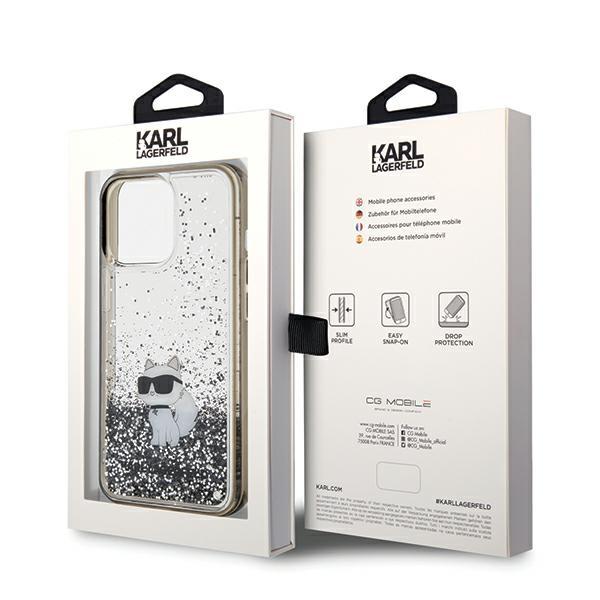 Karl Lagerfeld Klhcp13Llkcnsk Iphone 13 Pro / 13 6.1 Transparent Hardcase Liquid Glitter Choupette