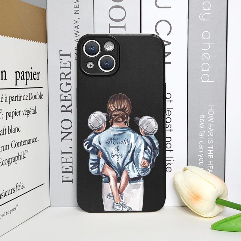 Fashion Family Girl Boy Super Mom Baby Phone Case for Iphone 16 15 12 11 14 13 Pro Max Cover for Iphone 7 8 Plus XR X XS SE2020