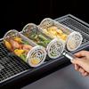 BBQ Rollender Grillkorb - Großer runder Maschen-Grillkäfig für Gemüse-Fischscheiben - Perfekt für Picknick im Freien, Camping, Backen