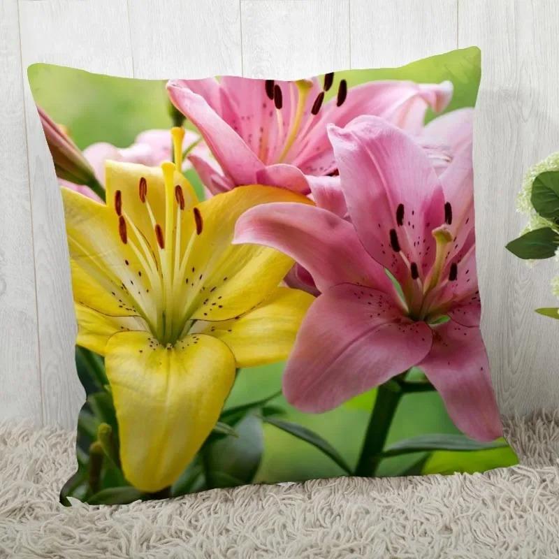 Home Decor Floral Printed Throw Pillow Cover Living Room Sofa Cushion Cover Bedroom Room Decorative Pillow Cover 45x45cm