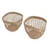 2 STÜCK Gewebter Korb Handgewebter Seegras Aufbewahrungskorb für Blume Pflanze Bauernhaus Heimdeko