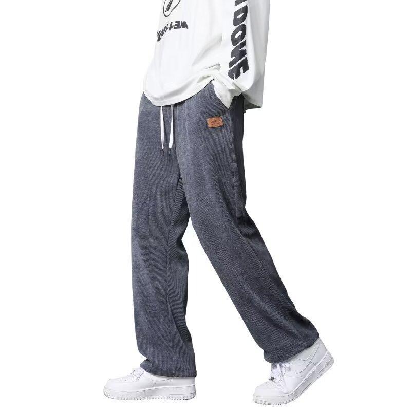 Pánské trendy manšestrové široké tepláky: Jarní/Podzimní Ležérní High-Street Styl