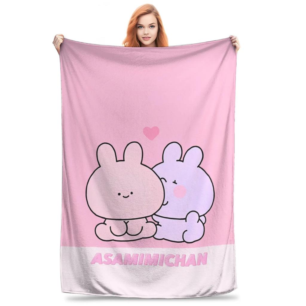 Ultra Soft Flannel Throw Blanket Asamimichaan Multifunction Decorative Plush Thin Quilt for Bedding Travel