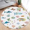 Wildlife Cartoon Animals Round Carpet Cute Dinosaur Whale Themed Kids Bedroom Rug Home Living Room Decorative Floor Mats