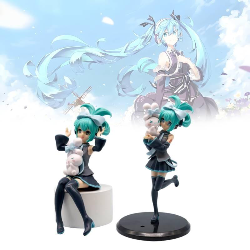 Adorable Hatsune Miku Pvc Figure With Cute Cinnamon Dog Design Perfect For Collectors