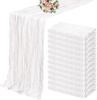 10PCS Terracotta Semi-Sheer Table Runner Gauze Cheesecloth Table Setting Dining Wedding Reception Events Christmas Fall Decor