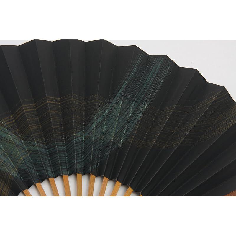 Used [New] [Hasegawa] Kyoto Fan Kasumi Large Size Kyoto Craftsman Handmade Fan with Fan Bag Comes in Cosmetic Box Green 0