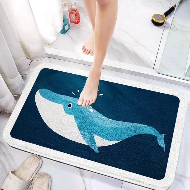Cartoon einfache Heimfußmatte Imitatkashmir Wasseraufnahme rutschfest Badezimmereingang Badezimmertürmatte Fußmatte