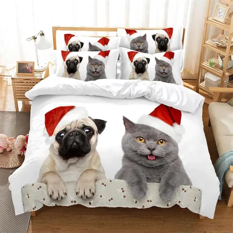 Luxury Style Galaxy Deer Bedding Western Animal Bedspread Set 3D Pet CatsHorses Duvet Cover Sets Dropshipping