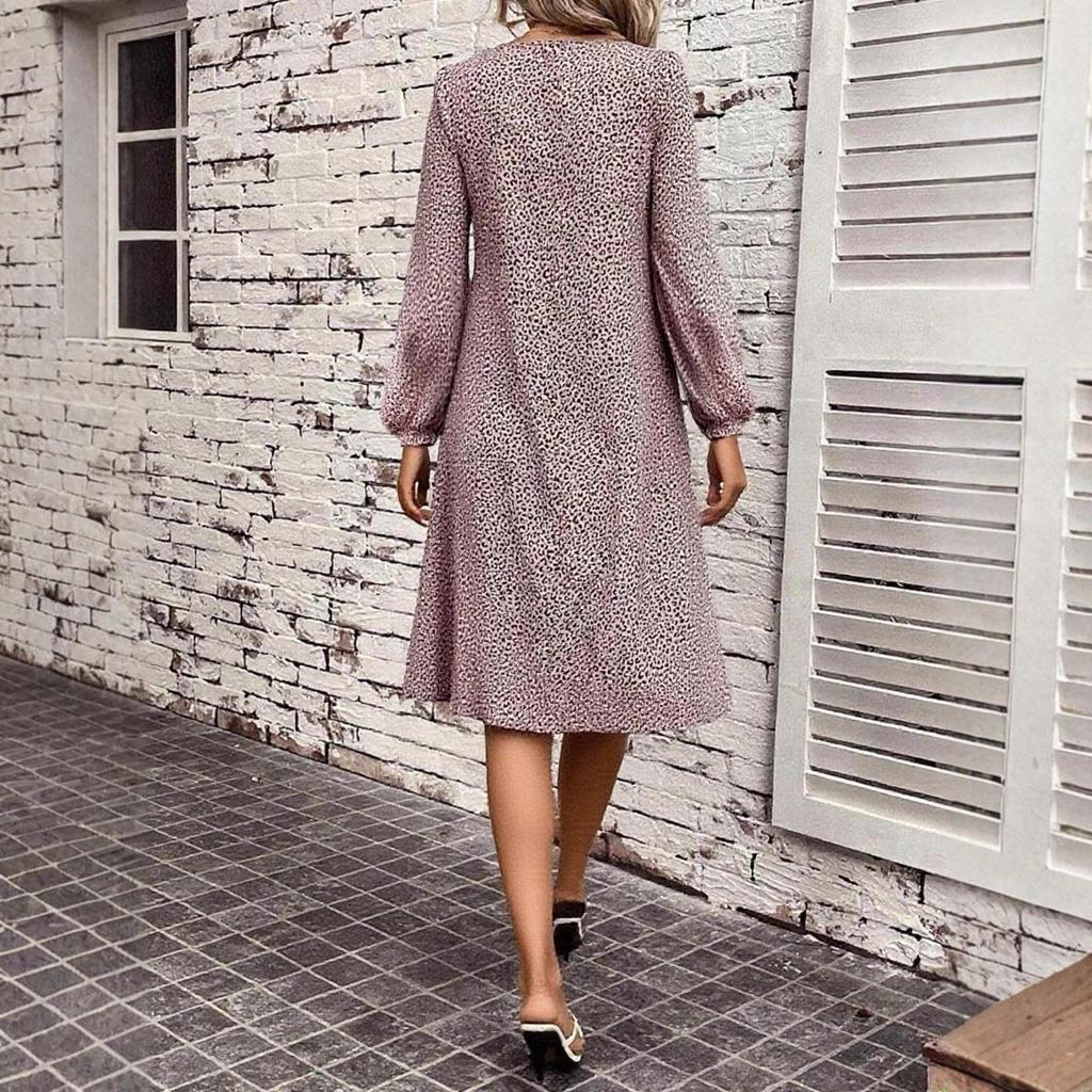 Spring Autumn Women's Party Dress Fashion A-Line Casual Loose Leopard Print Elegant Dresses Long Sleeve Maxi Bodycon Dress Women