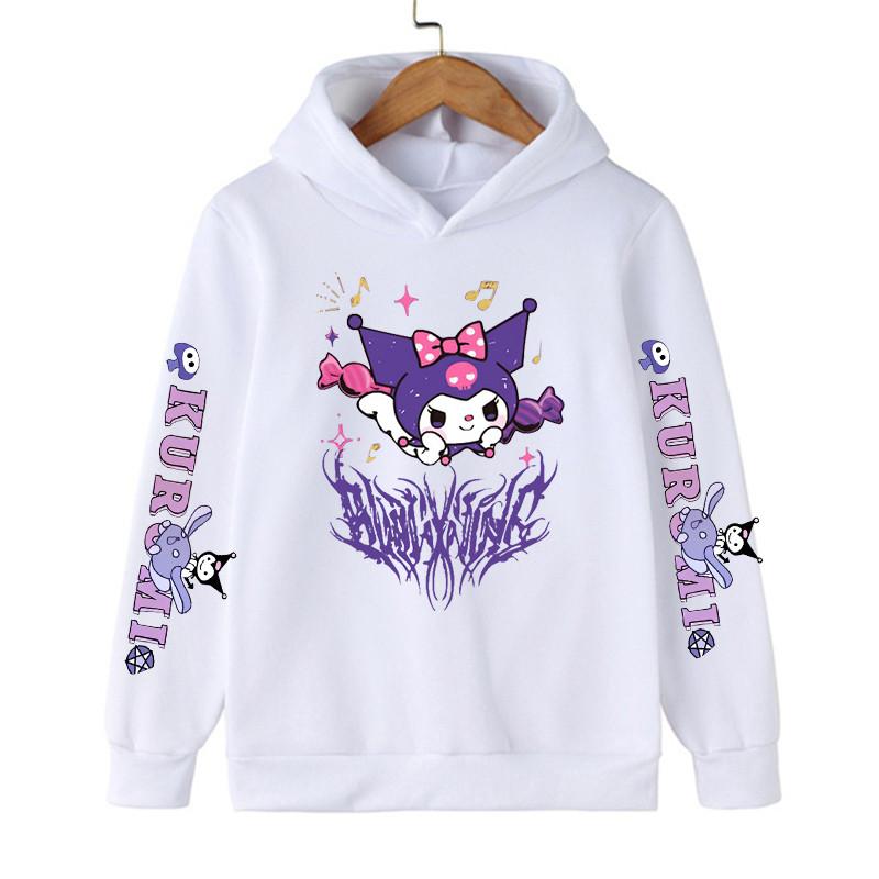 Kids Streetwear Kuromi Children's Hoodie Cute Sweatshirt Manga Kid Girl Boy Top Hoody Clothes